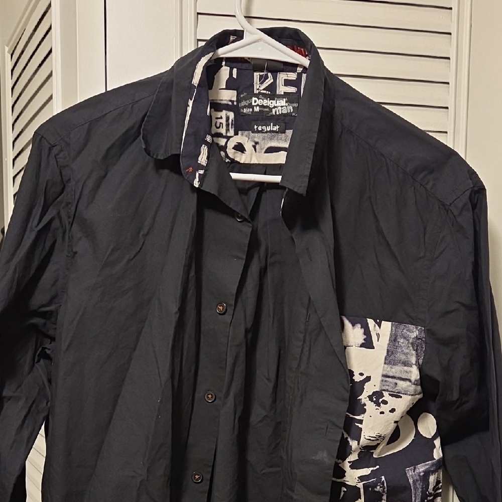 Desigual Black and White Graphic Shirt